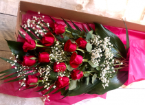 Dozen Red Roses in a box Cut Bouquet