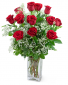 Dozen Roses in a Cloud Flower Arrangement