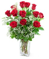 Dozen Roses in a Cloud Flower Arrangement