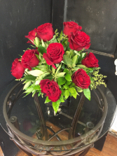 Dozen roses in Black Cube - other colors available 