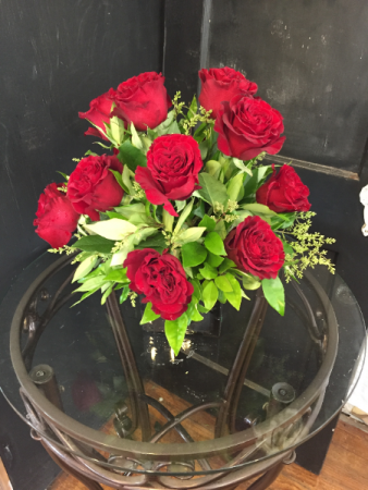 Dozen roses in Black Cube - other colors available