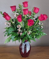 Dozen roses Vase arrangement 