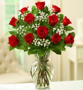 Dozen Red Rose Vase Arrangement