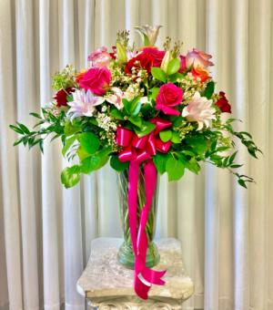 Dozen Roses with Rose Lily 