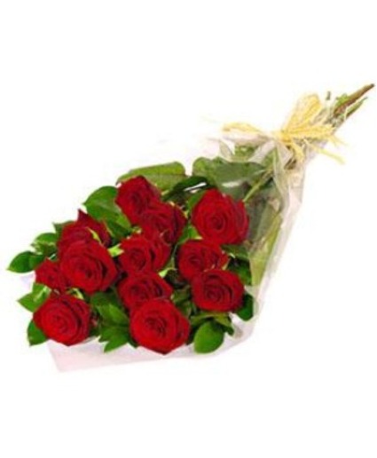 Dozen short stem red roses 