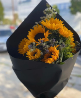 Dozen Sunflowers Wrapped  