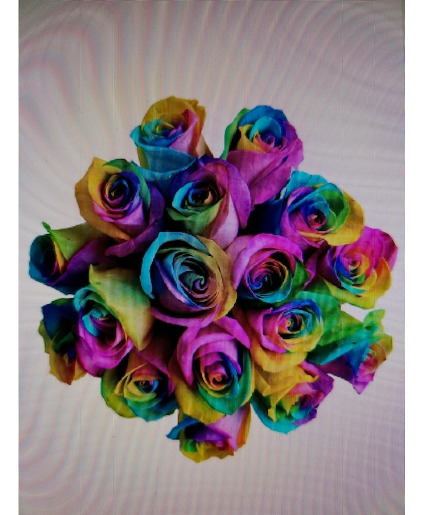 Dozen Tye Dye Roses 