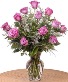 One Dozen ultimate Lavender Roses  Vase