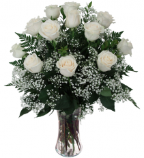Dozen White Roses 