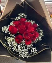 Dozen Wrapped Bouquet  wrapped bouquet red roses 