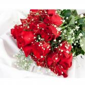 Dozen Wrapped Red Roses Arrangement
