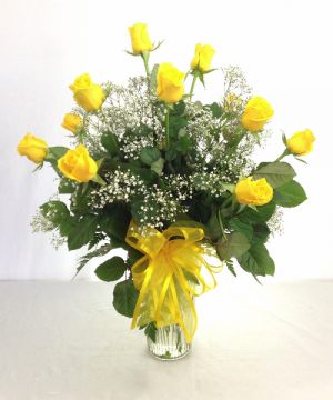 Dozen Yellow Roses Arranged ** Call for Availability **