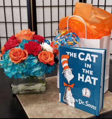 SFS DRS  Fresh Bouquet and The Cat In The Hat Book in Indianapolis, IN | SHADELAND FLOWER SHOP
