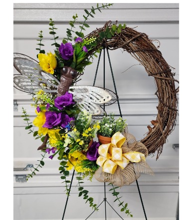 Dragon Fly Wreath Silk Wreath in Register, GA | Array Of Sunshine Florist Dragon Fly Wreath Silk Wreath in Register, GA | Array Of Sunshine Florist