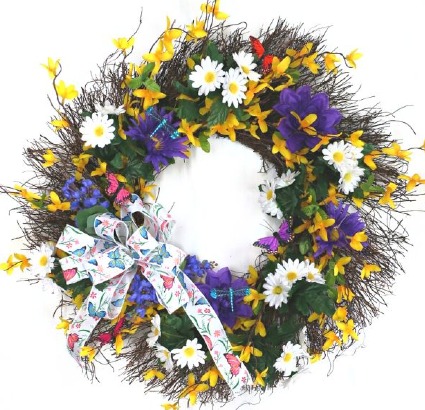 Dragonflies and Butterflies Wreath Permanent Botanical