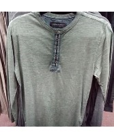 Dream Supply By Zimego Long Sleeved Henley (M) Men's Clothing
