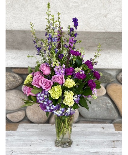 Dreams of Winter Hope Blooms Special Fresh bouquet with purples and whites