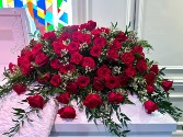 Dreamy Red Roses Casket Spray