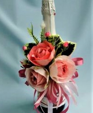 DRESSED UP FOR THE OCCASION Prosecco with three roses corsage in Halifax, NS | Twisted Willow DRESSED UP FOR THE OCCASION Prosecco with three roses corsage in Halifax, NS | Twisted Willow