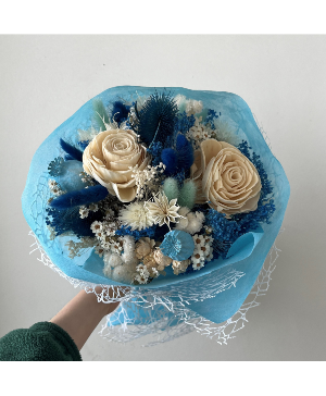 Dried Floral Bouquet - Blues 