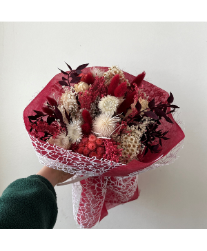 Dried Floral Bouquet - Reds 