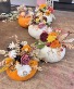 Dried floral pumpkins  Fresh pumpkin with dried flowers 