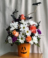 DRIVING ME BATTY HALLOWEEN FLOWER ARRANGEMENT