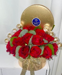 GOLDEN  BOX FLOWERS  Floral arrangement 