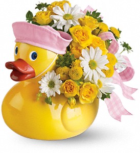 Ducky Delight - Girl               T04N300 fresh keepsake arrangement 