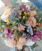Dusty Peach and Pinks Handheld bridal bouquet