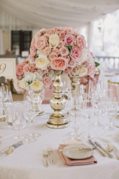 Dusty Rose Vase Wedding Reception