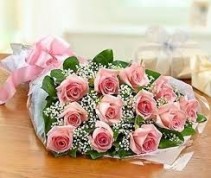 DZ. Pink Roses Loose Wrapped Bouquet
