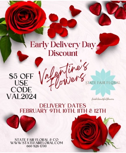 Early Delivery Date Discount $5 Off  Valentine's Day