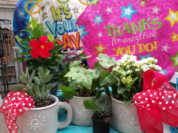 Earthly Gratitude Natural Mug with plants
