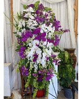 Easel White & Purple Orchid 