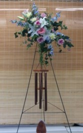 Easel With Wind Chime Arrangement 