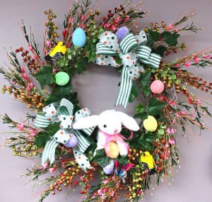 Easter Bunny Wreath Permanent Botanical 