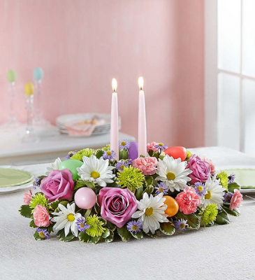 EASTER CENTERPIECE CANDLE CENTERPIECE in Peoria Heights, IL | The Flower Box