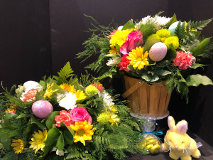 Easter centerpiece  Mixed floral with eggs