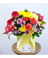 Easter Chick Bag and Vase Arrangement