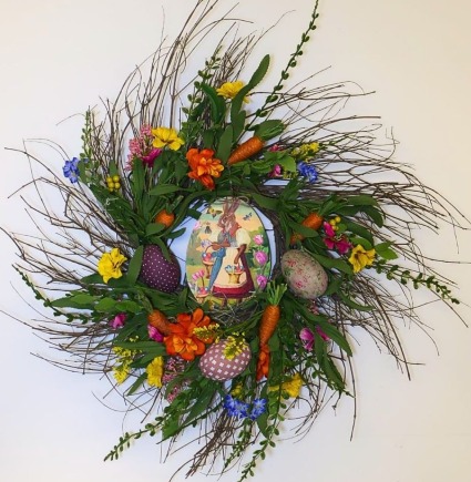 Easter Cottontail Wreath Permanent Botanical 