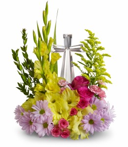 EASTER CRYSTAL CROSS FLOWERS FOR THOUGHT