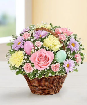 Easter Egg Basket of Flowers Fresh flowers