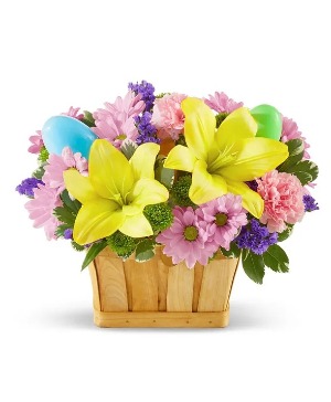 Easter Egg Floral Basket Easter/ Spring