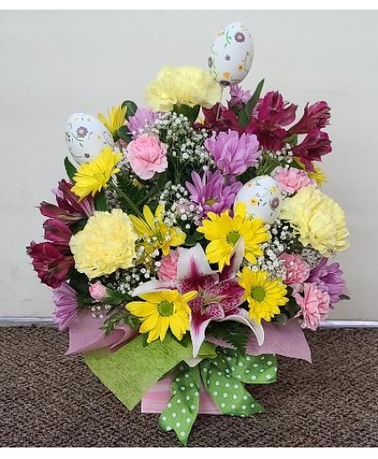 Easter Egg Present FHF-E62 Fresh Flower Arrangement (Local Delivery Area Only)