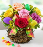Easter Egg Rose Basket Arrangement
