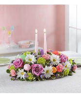 Easter Flower Centerpiece With Candles 