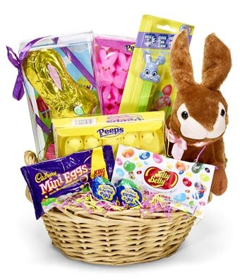 Easter Treat Candy and Bunny Gift Basket