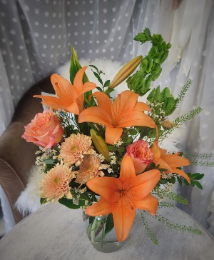 Easy Peasy Orange Squeezy Flower Arrangement
