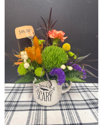 Eat, Drink and Be Scary Mug Arrangement